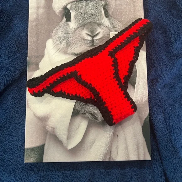 Handmade Crochet Heart Panties Bookmark Paperback - Picture 7 of 9